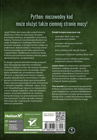 Tylna okładka: Black Hat Python. Język Python dla hakerów i pentesterów. Wydanie II