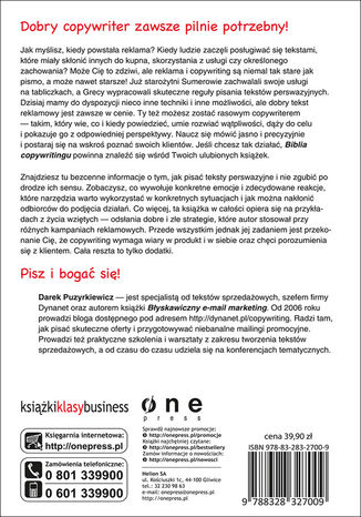 Tylna okładka: Biblia copywritingu