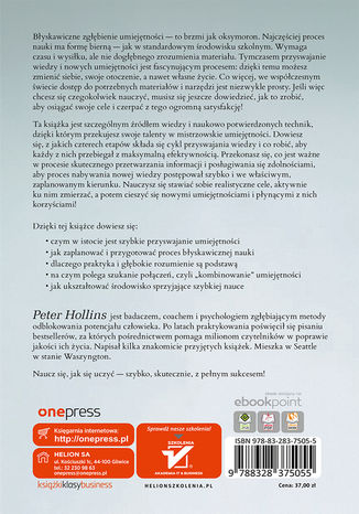 Tylna okładka: Błyskawiczne przyswajanie umiejętności. Naukowe metody zapamiętywania i doskonalenia wiedzy