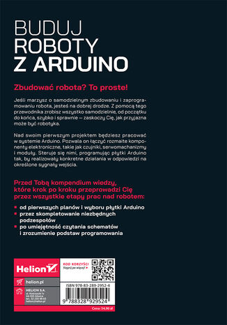 Tylna okładka: Buduj roboty z Arduino. Od prostych konstrukcji do zaawansowanych systemów