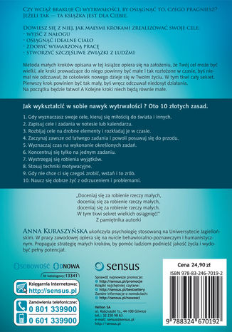 Tył okładki książki/ebooka Nawyk wytrwałości. Jak go wykształcić metodą małych kroków