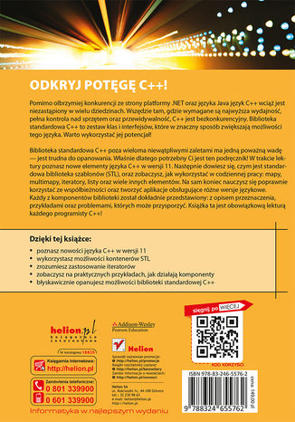 C++. Biblioteka standardowa. Podręcznik programisty. Wydanie II Nicolai M. Josuttis - tył okładki książki