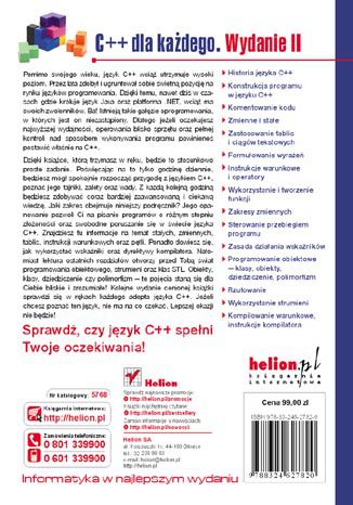 Tylna okładka: C++ dla każdego. Wydanie II