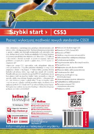Tylna okładka: CSS3. Szybki start. Wydanie V
