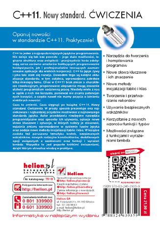 Tylna okładka: C++11. Nowy standard. Ćwiczenia