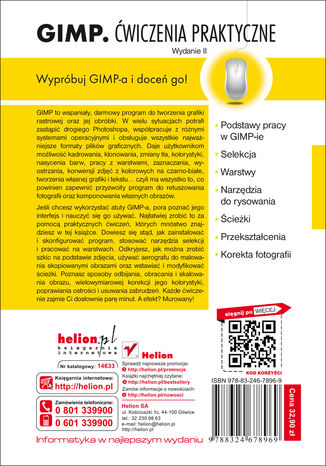 GIMP. Ćwiczenia praktyczne. Wydanie II Włodzimierz Gajda - tył okładki ebooka
