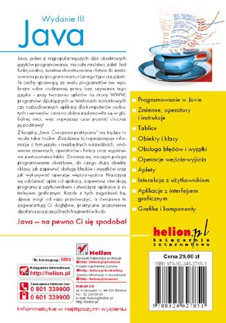 Tylna okładka: Java. Ćwiczenia praktyczne. Wydanie III