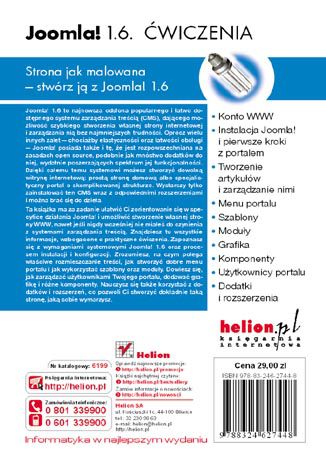 Tylna okładka: Joomla! 1.6. Ćwiczenia