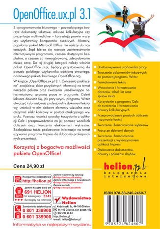 OpenOffice.ux.pl 3.1. Ćwiczenia praktyczne Maria Sokół - tył okładki książki