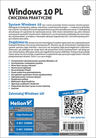 Tylna okładka: Windows 10 PL. Ćwiczenia praktyczne