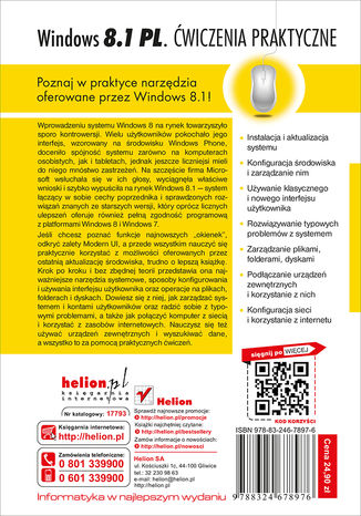 Windows 8.1 PL. Ćwiczenia praktyczne Danuta Mendrala, Marcin Szeliga - tył okładki książki