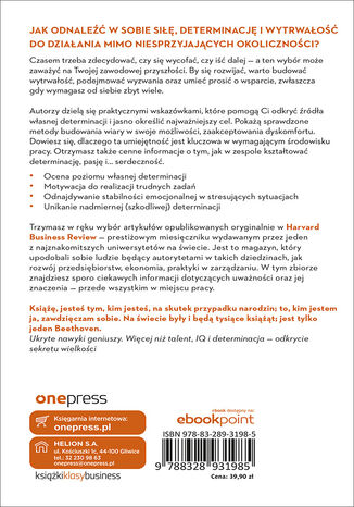 Tylna okładka: Determinacja. Inteligencja emocjonalna. Harvard Business Review