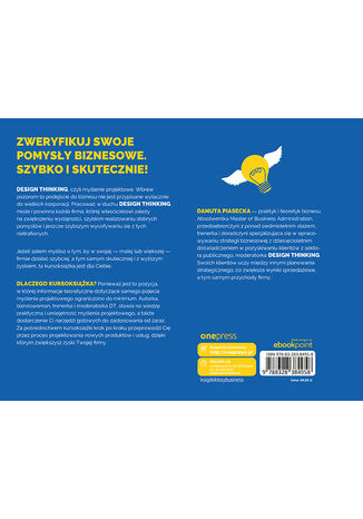 Tylna okładka: Design Thinking. Jak wykorzystać myślenie projektowe do zwiększenia zysków Twojej firmy
