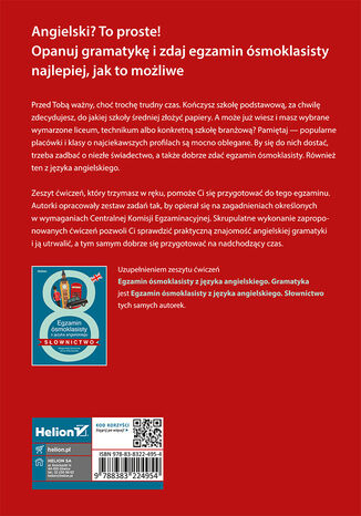 Tylna okładka: Egzamin ósmoklasisty z języka angielskiego - gramatyka