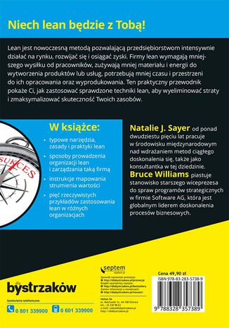Tył okładki książki/ebooka Lean dla bystrzaków. Wydanie II