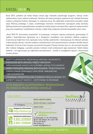 Tył okładki książki Excel 2010 PL. Ilustrowany przewodnik