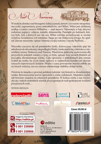 Tył okładki książki/ebooka Pokolenia. Wiek deszczu, wiek słońca