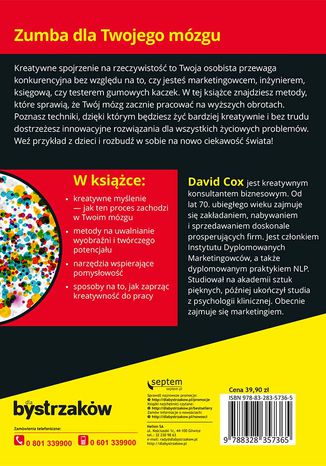 Tył okładki ksi±żki/ebooka Kreatywne my¶lenie dla bystrzaków