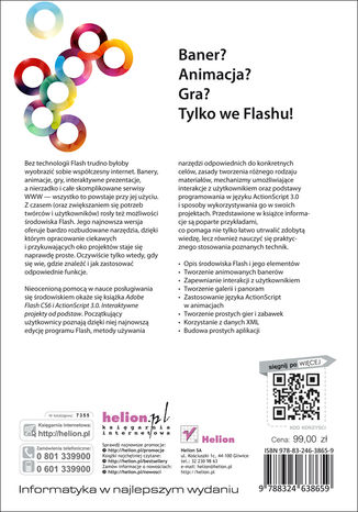 Tylna okładka: Adobe Flash CS6 i ActionScript 3.0. Interaktywne projekty od podstaw
