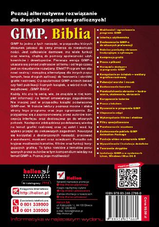 GIMP Biblia Jason van Gumster, Robert Shimonski - tył okładki książki