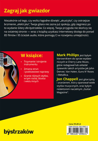 Tylna okładka: Gitara dla bystrzaków. Wydanie IV