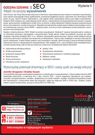 Tylna okładka: Godzina dziennie z SEO. Wejdź na szczyty wyszukiwarek. Wydanie II