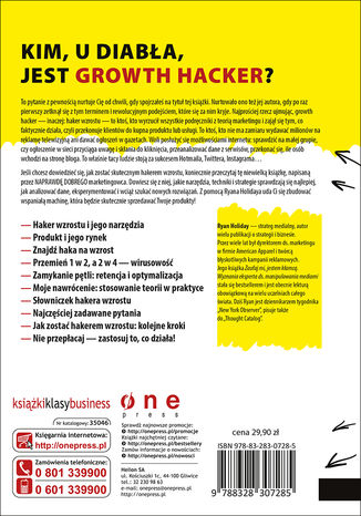 Tył okładki książki/ebooka Growth Hacker Marketing. O przyszłości PR, marketingu i reklamy. Wydanie rozszerzone
