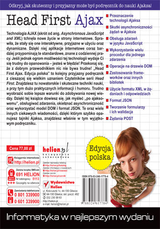Tylna okładka: Head First Ajax. Edycja polska
