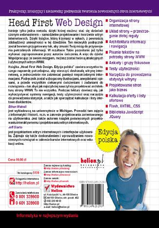 Tylna okładka: Head First Web Design. Edycja polska