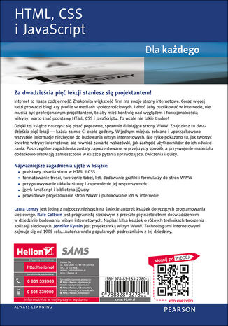 Tylna okładka: HTML,CSS i JavaScript dla każdego. Wydanie VII