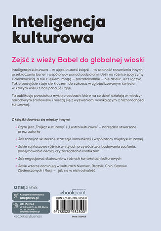 Tylna okładka: Inteligencja kulturowa. Jak rozwijać kompetencje globalne i osiągać międzynarodowy sukces