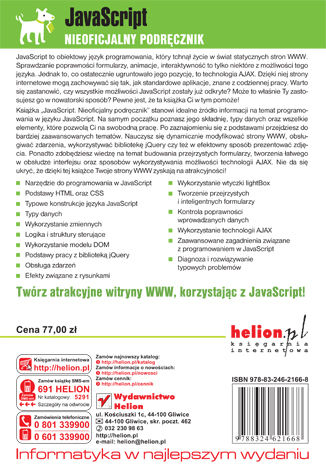 Tylna okładka: JavaScript. Nieoficjalny podręcznik