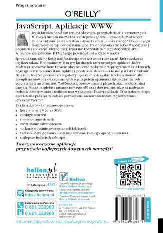 Tylna okładka: JavaScript. Aplikacje WWW