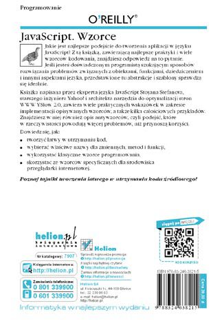 Tylna okładka: JavaScript. Wzorce