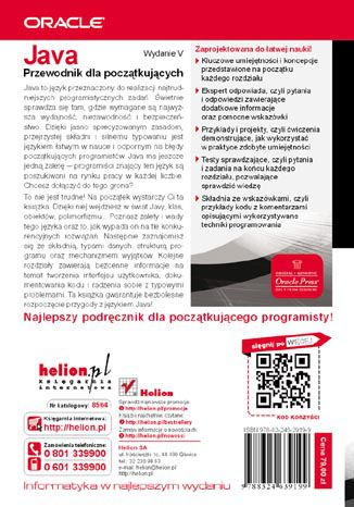 Tylna okładka: Java. Przewodnik dla początkujących. Wydanie V