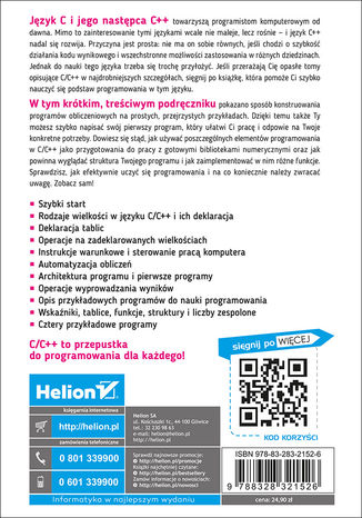 Tylna okładka: Język C/C++ i obliczenia numeryczne. Krótkie wprowadzenie