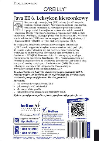 Tylna okładka: Java EE 6. Leksykon kieszonkowy
