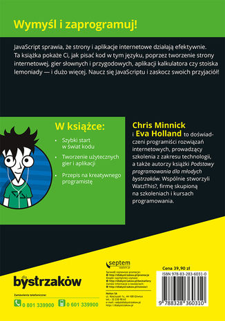 Tylna okładka: JavaScript dla dzieci dla bystrzaków