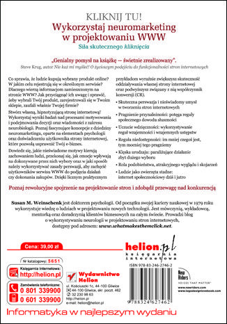 Tylna okładka: Kliknij tu! Wykorzystaj neuromarketing w projektowaniu WWW