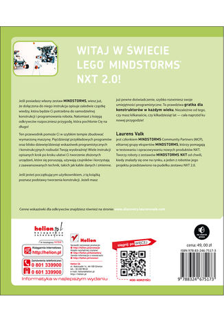 Tył okładki książki Księga odkrywców LEGO Mindstorms NXT 2.0. Podstawy budowy i programowania robotów