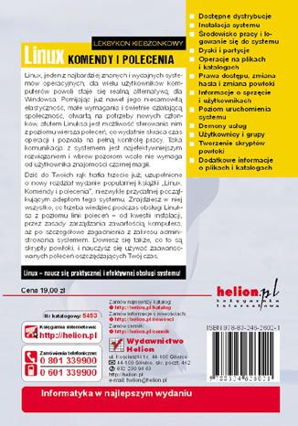 Tylna okładka: Linux. Komendy i polecenia. Wydanie III