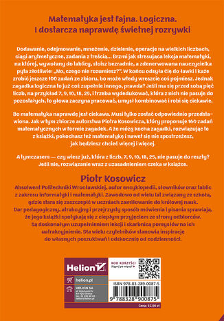 Tylna okładka: Matematyczne łamańce. Wydanie II. Jeszcze więcej zagadek logicznych