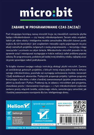 Tylna okładka: Micro:bit. Nauka programowania i elektroniki dla małych oraz dużych