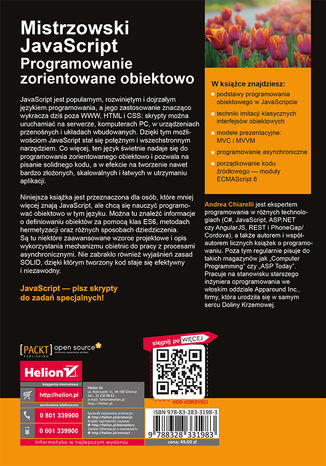 Tylna okładka: Mistrzowski JavaScript. Programowanie zorientowane obiektowo