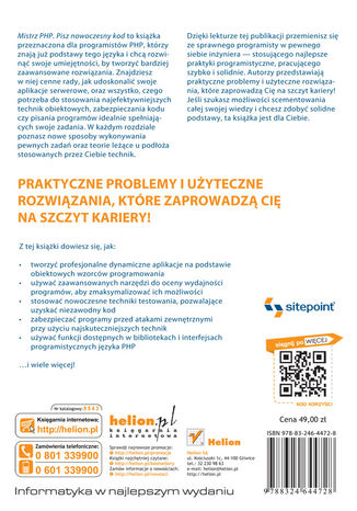 Tylna okładka: Mistrz PHP. Pisz nowoczesny kod