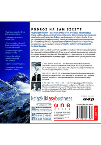 Mount Everest biznesu Zbigniew Kowalski, Marcin Renduda, Krzysztof Wielicki - tył okładki książki