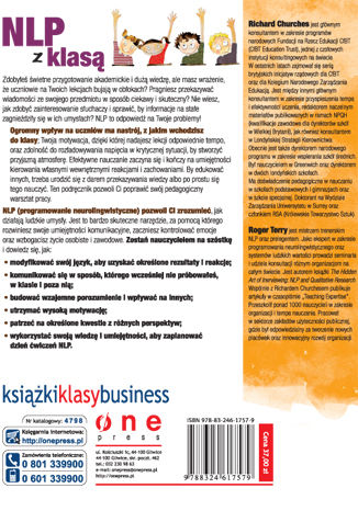 Tylna okładka: NLP dla nauczycieli. Szkoła efektywnego nauczania