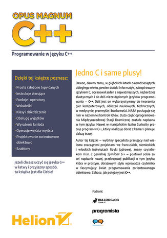 Opus magnum C++. Programowanie w jzyku C++. Wydanie III poprawione (komplet) Jerzy Grbosz - ty okadki ebooka