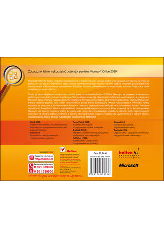 Tylna okładka: Microsoft Office 2010 PL. Praktyczne podejście