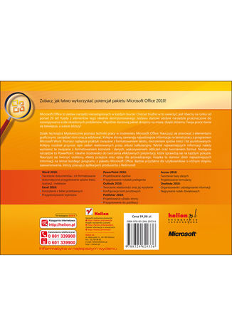 Microsoft Office 2010 PL. Praktyczne podejście Katherine Murray - tył okładki książki